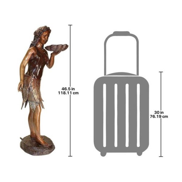 Large Sculpture Leaf Maiden Cast Bronze Garden Statue piped fountain